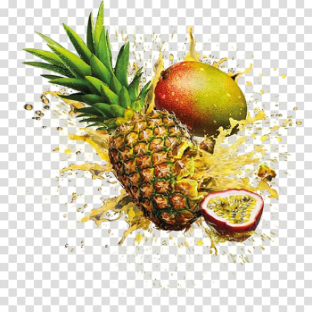 Pineapple and mango illustration, Orange juice Muffin Pineapple Fruit, passion fruit transparent background PNG clipart