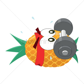 Pineapple cartoon at gym Pineapple cartoon at gym