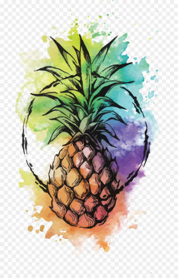 Pineapple Cocktail Watercolor painting Punch Tattoo - Vector Watercolor Pineapple 