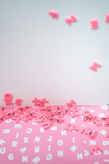 pink alphabet refrigerator magnet lot pink alphabet refrigerator magnet lot