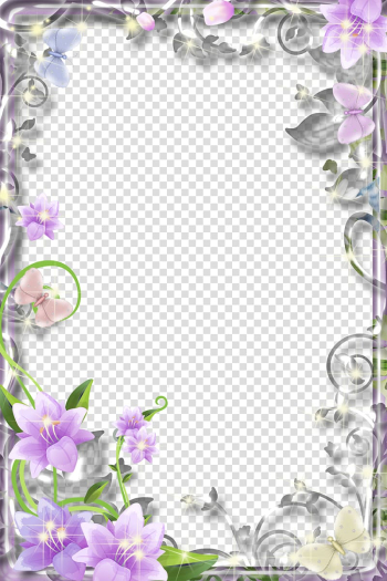 Pink and blue floral border template, Scape, Mood Frame transparent background PNG clipart