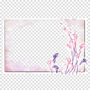 Pink and brown calla lily frame template, Watercolor painting Frames, Lily Frame transparent background PNG clipart