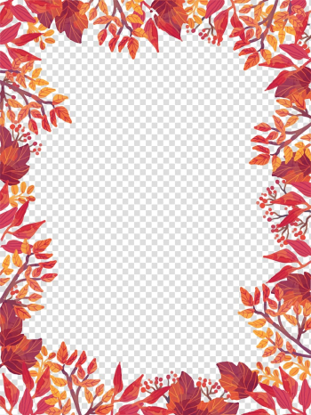 Pink and green leafed plants illustration, Flyer Autumn Template Harvest festival, Autumn leaves border transparent background PNG clipart