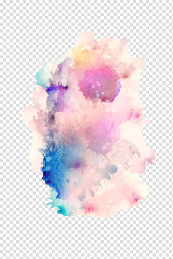 Pink and teal tie-dyed illustration, Watercolor painting Pastel Abstract art, painting transparent background PNG clipart