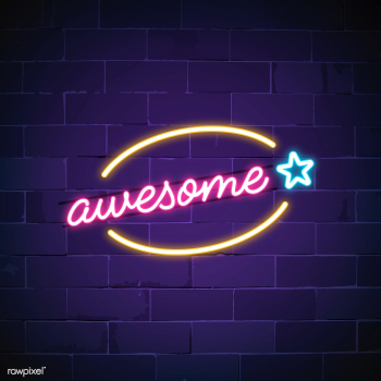 Pink awesome neon sign vector | Free stock vector - 537651