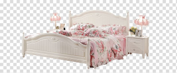 Pink Bed frame, Pink bed transparent background PNG clipart