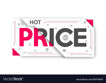 pink black and white hot price banner layout