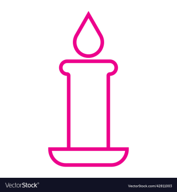 pink candle line art icon pink candle line art icon