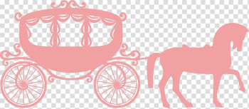 Pink carriage and horse art, Horse and buggy Carriage Horse-drawn vehicle , Pumpkin carriage transparent background PNG clipart
