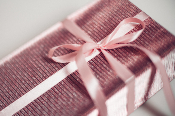 Pink Christmas gift blurred Pink Christmas gift blurred