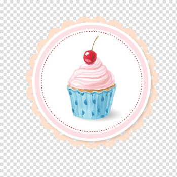 Pink cupcake illustration, Cupcake Fruitcake Muffin, Watercolor Cupcakes transparent background PNG clipart