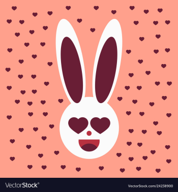 Pink cute bunny pattern vector image Pink cute bunny pattern vector image