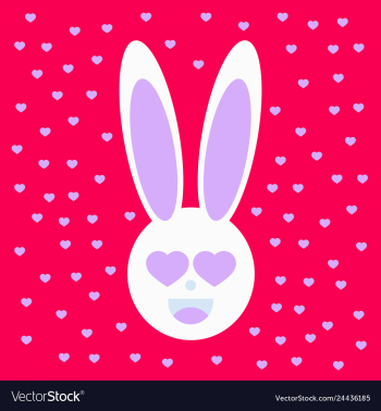 Pink cute bunny pattern vector image Pink cute bunny pattern vector image