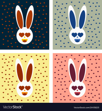 Pink cute bunny pattern vector image Pink cute bunny pattern vector image