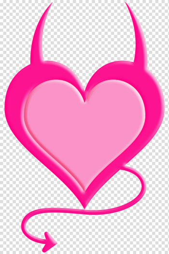 Pink devil heart illustration, Devil , Pink Devil Heart transparent background PNG clipart