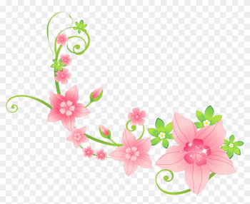 Pink Floral Decoration Png Clip-art Image - Flowers Clipart In Png