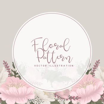 Pink floral   flower circle Free Vector