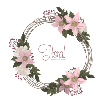 Pink floral   flower wreath Free Vector