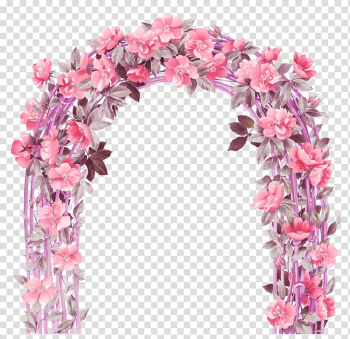 Pink floral illustration, Flower Euclidean Icon, Flowers door transparent background PNG clipart