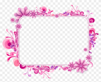 Pink Floral Vector Frame Png - Floral Transparent Frames