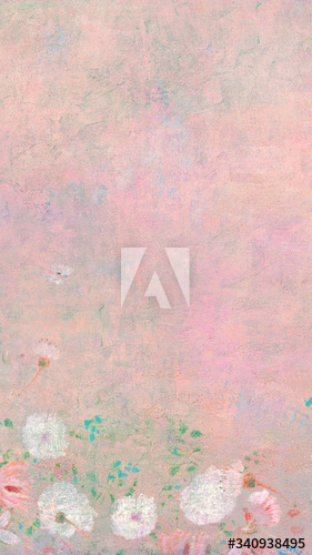 Pink floral wall textured background