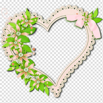 Pink flower and heart wreath , iPhone 5s Heart, Heart-shaped frame transparent background PNG clipart