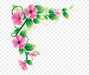 Pink Flower Border - Flower Border Image Png