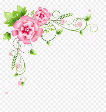 Pink Flower Clipart Flower Decoration - Flower Border Png