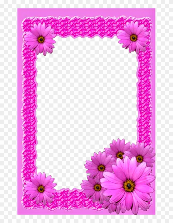 Pink Flower Png Frame - Frame Background Free Download Png