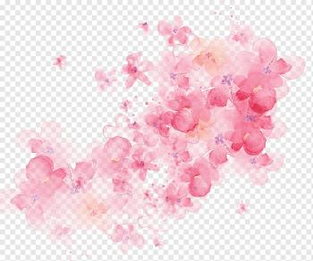 pink flowers illustration, Watercolour Flowers Watercolor painting Pink flowers, flower, heart, branch, computer Wallpaper png