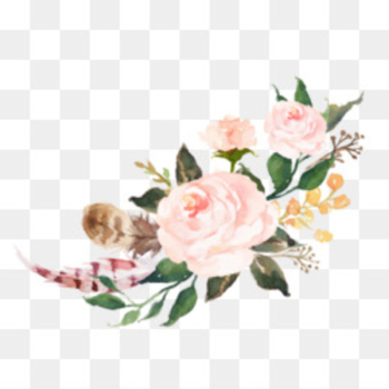 Pink flowers Watercolor painting - Hand-painted decorative pink flower 