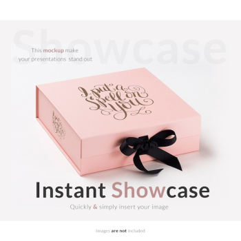 Pink gift box mock up