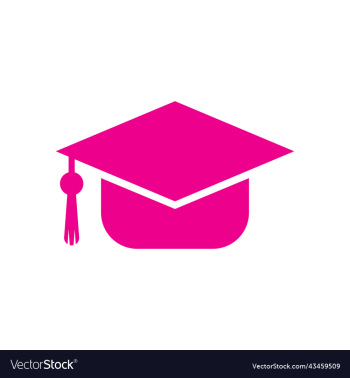 pink graduation hat solid icon