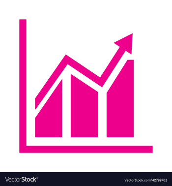 pink graph icon or logo pink graph icon or logo