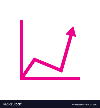 pink growing graph icon pink growing graph icon