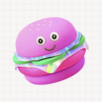 Pink hamburger, 3D rendering design | Free Photo - rawpixel Pink hamburger, 3D rendering design | Free Photo - rawpixel