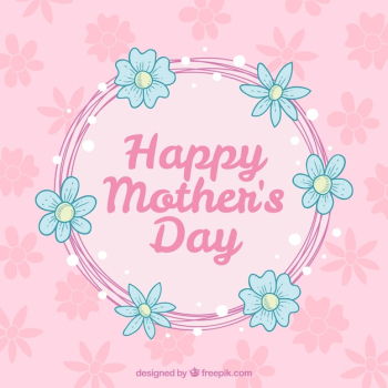 Pink hand-drawn mother's day flower background