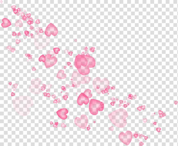 Pink heart illustration, Heart Romance, Pink hearts floating transparent background PNG clipart