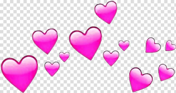 Pink heart illustration, PicsArt Studio Love Emoji Heart Sticker, Emoji transparent background PNG clipart