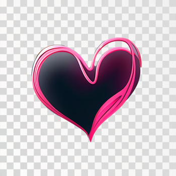 Pink Heart PNG, transparent backgroud