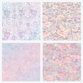 Pink holographic nature psd set remix from artwork William Morris Pink holographic nature psd set remix from artwork William Morris