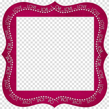 Pink Love border illustration, , Love Dark Pink Frame transparent background PNG clipart