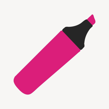 Pink marker sticker, stationery illustration | Free Vector - rawpixel