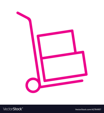 pink moving hand truck line art icon pink moving hand truck line art icon