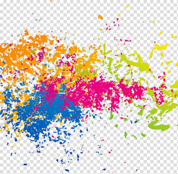 Pink, orange, and blue splatter illustration, Color Splash , Paint splash transparent background PNG clipart
