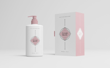 Pink packaging of cosmetic products Free Psd Pink packaging of cosmetic products Free Psd