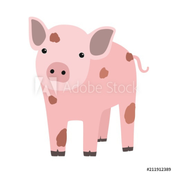 Pink pig or piglet isolated on white background Pink pig or piglet isolated on white background