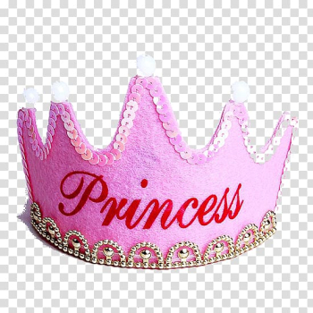 Pink Princess crown illustration, Pink Birthday Crown transparent background PNG clipart