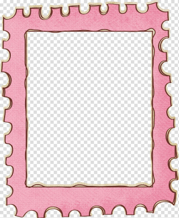 Pink puzzle mat frame, Postage stamp frame , Cute stamps border transparent background PNG clipart