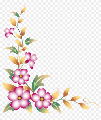 #pink #rosas #flores #marcofotos - Flower Corner Border Design Png